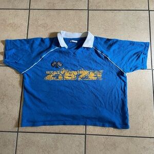 90s blue and yellow polo shirt